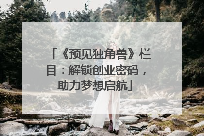《预见独角兽》栏目：解锁创业密码，助力梦想启航