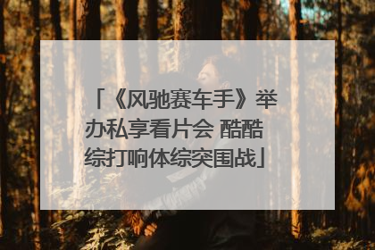 《风驰赛车手》举办私享看片会 酷酷综打响体综突围战