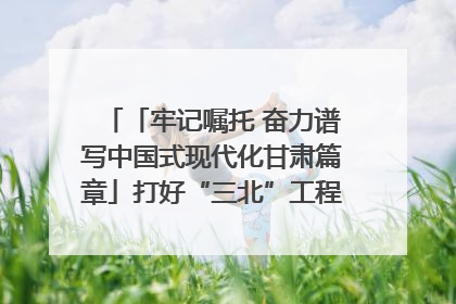 「牢记嘱托 奋力谱写中国式现代化甘肃篇章」打好“三北”工程攻坚战 筑牢国家西部生态安全屏障