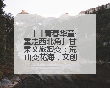 「青春华章·重走西北角」甘肃文旅嬗变：荒山变花海，文创“语”千年