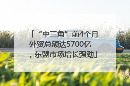 “中三角”前4个月外贸总额达5700亿，东盟市场增长强劲