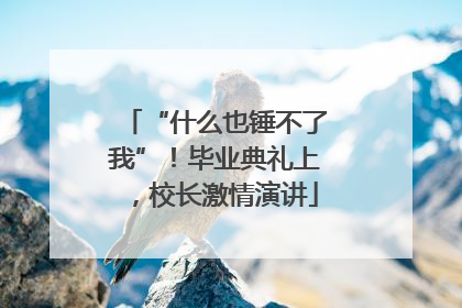“什么也锤不了我”！毕业典礼上，校长激情演讲