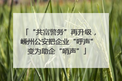 “共富警务”再升级，嵊州公安把企业“呼声”变为助企“哨声”