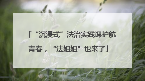 “沉浸式”法治实践课护航青春，“法姐姐”也来了