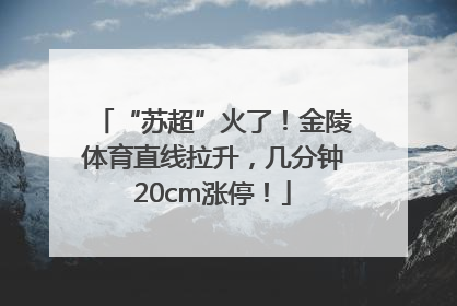 “苏超”火了！金陵体育直线拉升，几分钟20cm涨停！