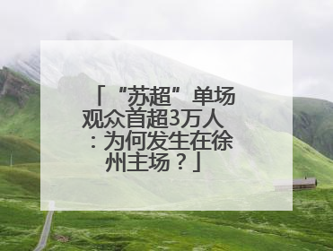 “苏超”单场观众首超3万人：为何发生在徐州主场？
