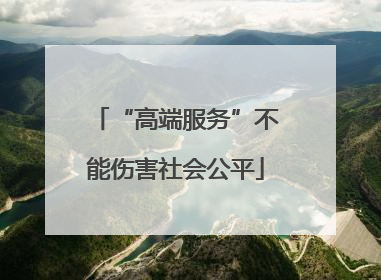 “高端服务”不能伤害社会公平