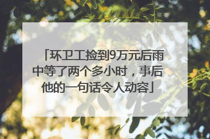 环卫工捡到9万元后雨中等了两个多小时，事后他的一句话令人动容