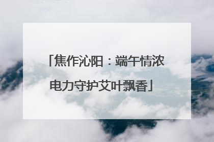 焦作沁阳：端午情浓 电力守护艾叶飘香