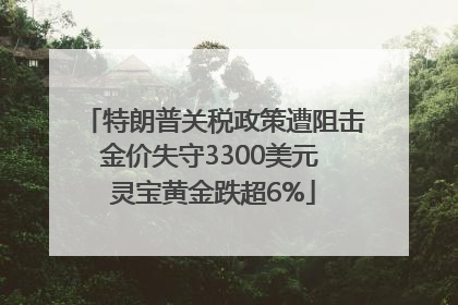 特朗普关税政策遭阻击金价失守3300美元 灵宝黄金跌超6%