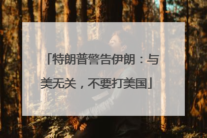 特朗普警告伊朗：与美无关，不要打美国