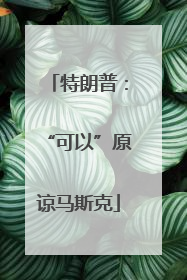 特朗普：“可以”原谅马斯克