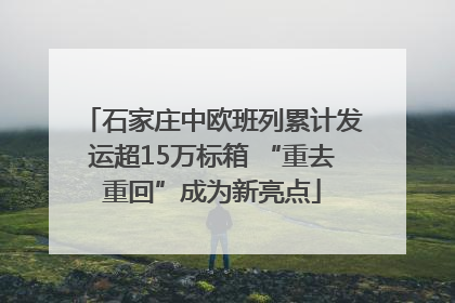 石家庄中欧班列累计发运超15万标箱 “重去重回”成为新亮点