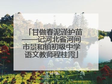 甘做春泥谨护苗——记河北省河间市景和镇初级中学语文教师程桂霞
