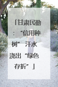 甘肃民勤：“信用种树” 汗水浇出“绿色存折”
