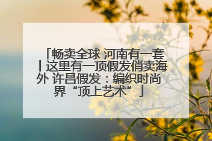 畅卖全球 河南有一套丨这里有一顶假发俏卖海外 许昌假发：编织时尚界“顶上艺术”