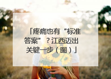 疼痛也有“标准答案”？江西迈出关键一步（图）
