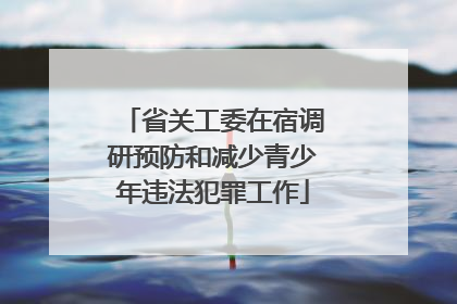省关工委在宿调研预防和减少青少年违法犯罪工作