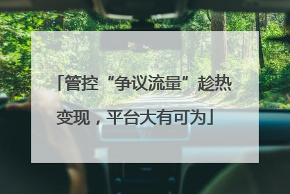 管控“争议流量”趁热变现，平台大有可为
