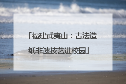 福建武夷山：古法造纸非遗技艺进校园
