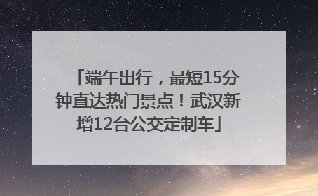 端午出行，最短15分钟直达热门景点！武汉新增12台公交定制车
