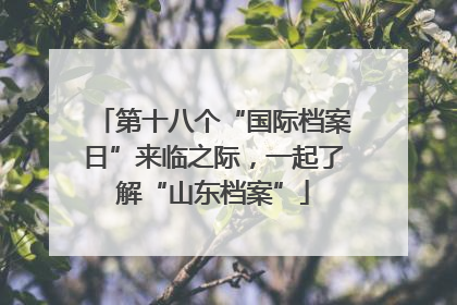 第十八个“国际档案日”来临之际，一起了解“山东档案”