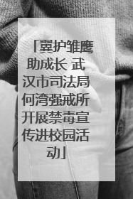 翼护雏鹰助成长 武汉市司法局何湾强戒所开展禁毒宣传进校园活动
