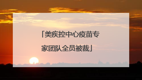 美疾控中心疫苗专家团队全员被裁