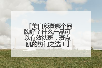 美白淡斑哪个品牌好？什么产品可以有效祛斑，斑点肌的热门之选！