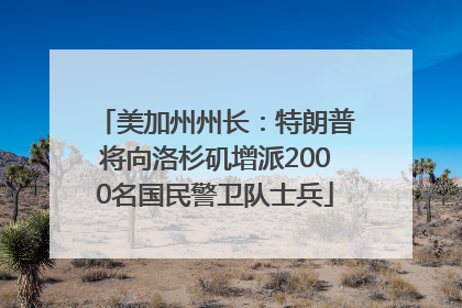 美加州州长：特朗普将向洛杉矶增派2000名国民警卫队士兵