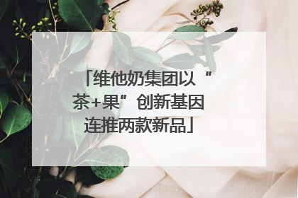 维他奶集团以“茶+果”创新基因连推两款新品