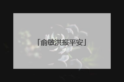 俞敏洪报平安