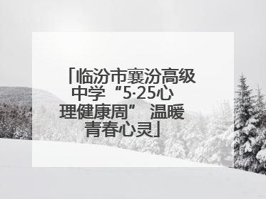 临汾市襄汾高级中学“5·25心理健康周” 温暖青春心灵
