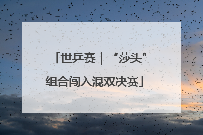 世乒赛｜“莎头”组合闯入混双决赛