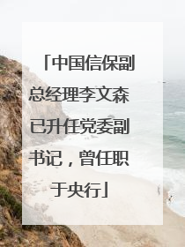 中国信保副总经理李文森已升任党委副书记，曾任职于央行
