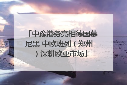 中豫港务亮相德国慕尼黑 中欧班列（郑州）深耕欧亚市场