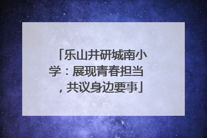 乐山井研城南小学：展现青春担当，共议身边要事