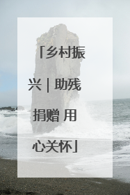 乡村振兴｜助残捐赠 用心关怀