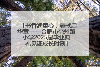 书香润童心，骊歌启华章——合肥市亳州路小学2025届毕业典礼见证成长时刻