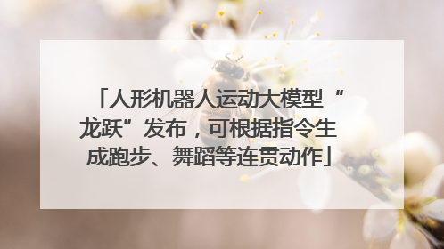 人形机器人运动大模型“龙跃”发布，可根据指令生成跑步、舞蹈等连贯动作