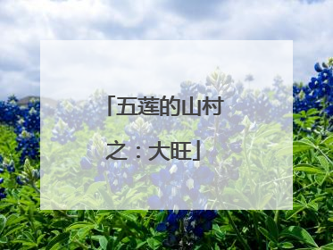 五莲的山村之：大旺