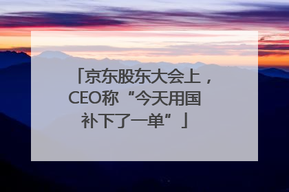 京东股东大会上，CEO称“今天用国补下了一单”