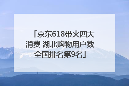 京东618带火四大消费 湖北购物用户数全国排名第9名