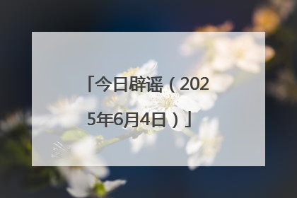 今日辟谣（2025年6月4日）