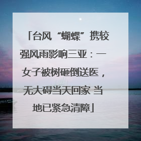 台风“蝴蝶”携较强风雨影响三亚：一女子被树砸倒送医，无大碍当天回家 当地已紧急清障