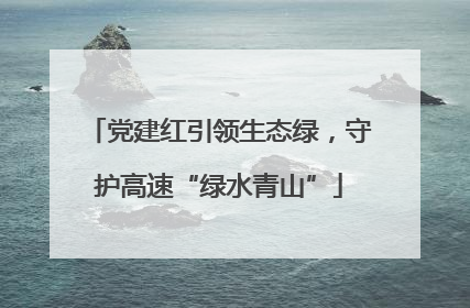 党建红引领生态绿，守护高速“绿水青山”