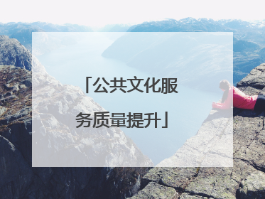公共文化服务质量提升