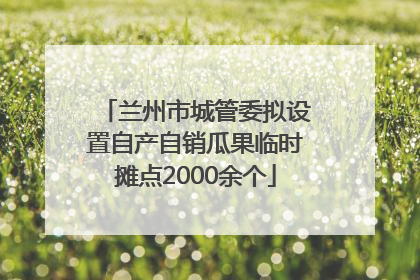 兰州市城管委拟设置自产自销瓜果临时摊点2000余个