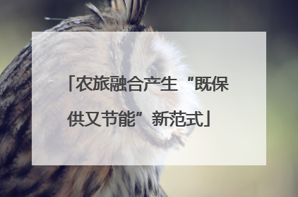 农旅融合产生“既保供又节能”新范式
