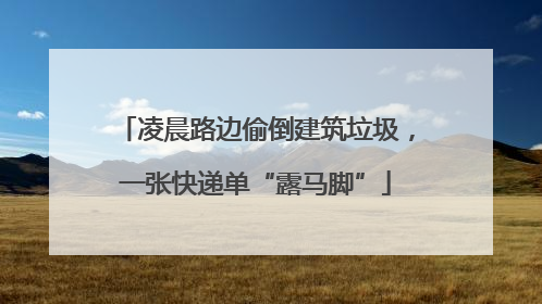 凌晨路边偷倒建筑垃圾，一张快递单“露马脚”